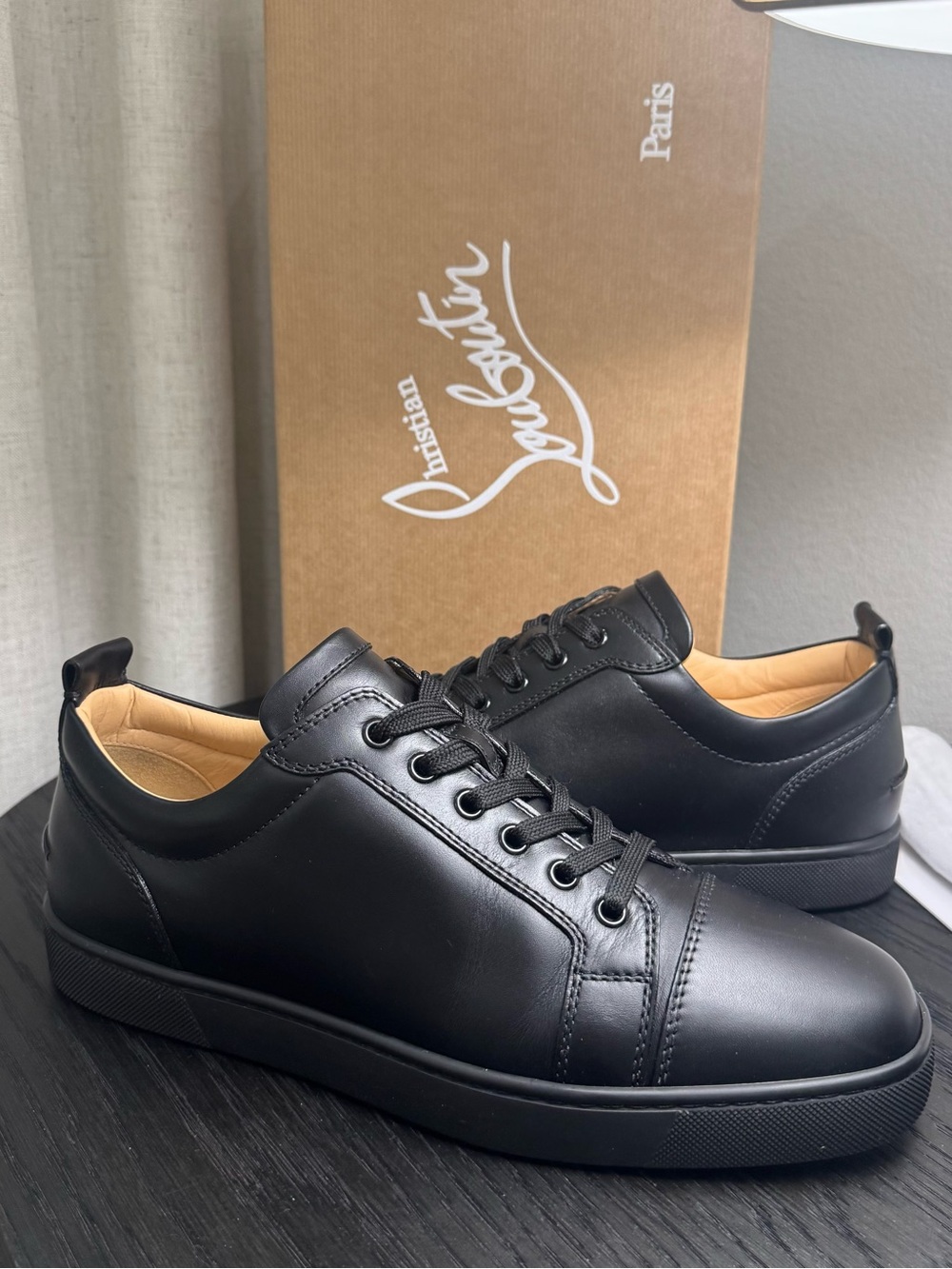 Christian Louboutin Louis Junior Sneakers Leather Black 42.5